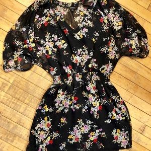 Express floral dress with attached Black slip